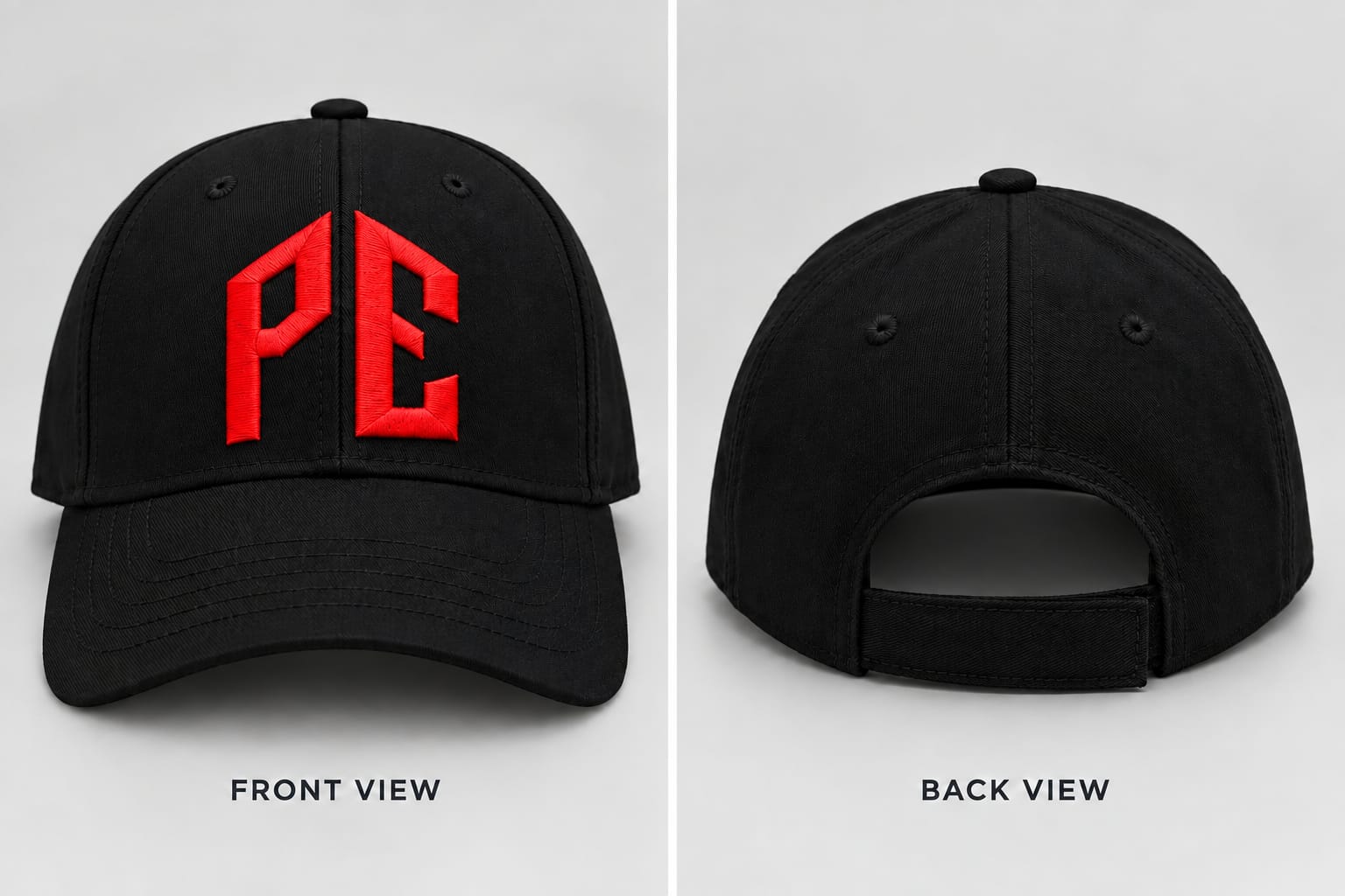 PE Signature 3D Embroidered Black Cap